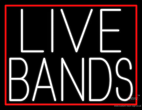 White Live Bands  Neon Sign 