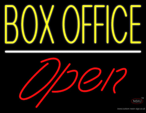 Yellow Box Office Open Neon Sign 