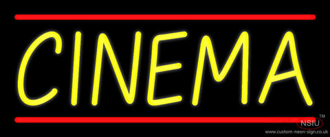 Yellow Cinema Red Line Neon Sign 