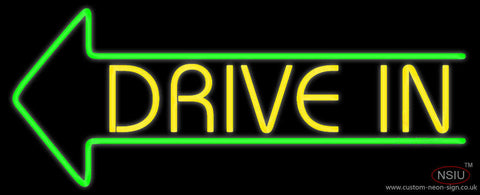 Yellow Drive In Neon Sign 