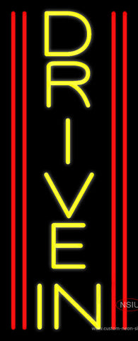 Yellow Vertical Drive In Neon Sign 