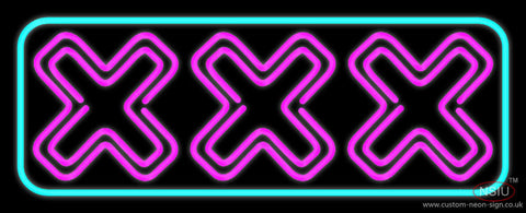 Xxx Turquoise Border Neon Sign 
