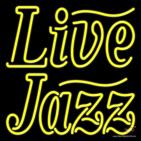 Yellow Live Jazz Real Neon Glass Tube Neon Sign 