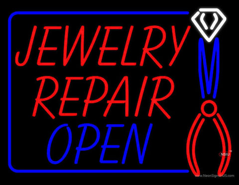 Jewelry Repair Open Block Real Neon Glass Tube Neon Sign 