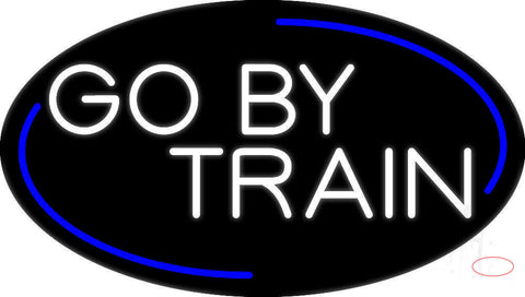 White Go By Train Neon Sign 