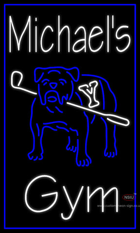 Custom Michaels Gym Yale Bulldog Golf Logo Neon Sign  