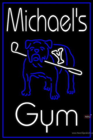 Custom Michaels Gym Yale Bulldog Golf Logo Real Neon Glass Tube Neon Sign 