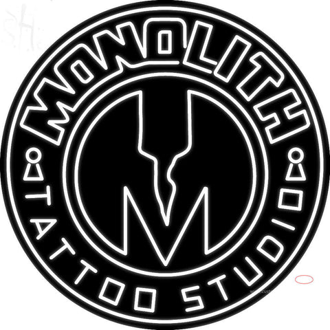 Custom Monolith Tattoo Studio Logo Neon Sign  