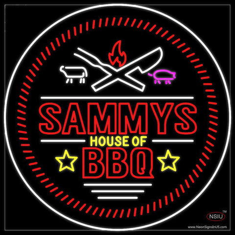 Custom Sammys House Of Bbq Logo Neon Sign  
