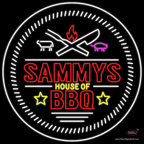 Custom Sammys House Of Bbq Logo Neon Sign  
