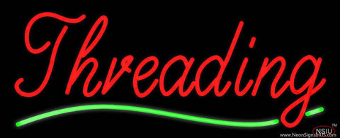 Cursive Red Threading Green Wave Real Neon Glass Tube Neon Sign 