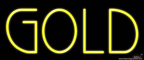 Yellow Gold Real Neon Glass Tube Neon Sign 