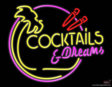Cocktails and Dreams Bar Real Neon Glass Tube Neon Sign 