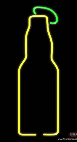 Yellow Beer Bottle Real Neon Glass Tube Neon Sign 