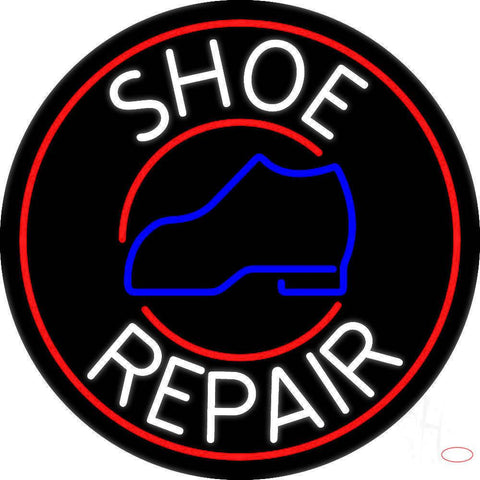White Shoe Repair Withe Red Border Real Neon Glass Tube Neon Sign 