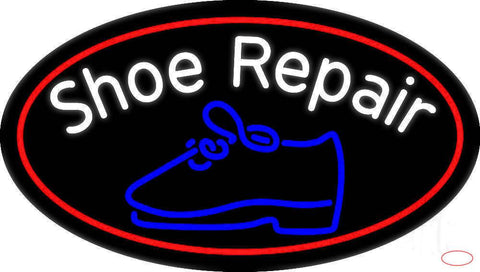 White Shoe Repair With Border Real Neon Glass Tube Neon Sign 