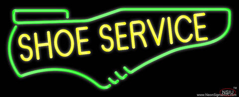 Yellow Shoe Service Real Neon Glass Tube Neon Sign 