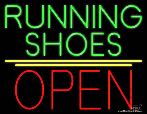 Green Running Shoes Open Real Neon Glass Tube Neon Sign 