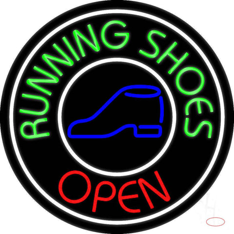 Running Shoes Open With Border Real Neon Glass Tube Neon Sign 