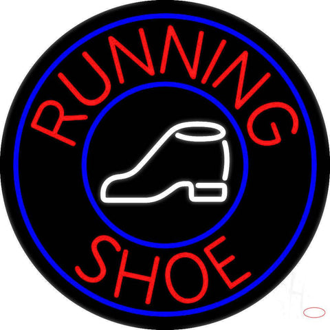 Running Shoes With Circle Real Neon Glass Tube Neon Sign 