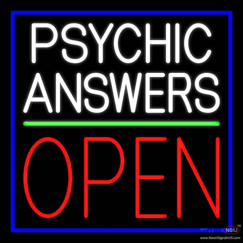 White Psychic Answers Red Open Green Line Real Neon Glass Tube Neon Sign 