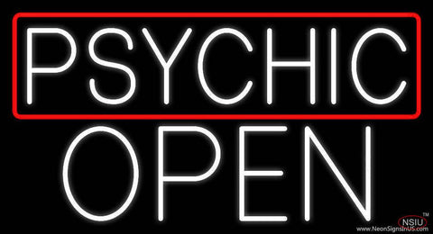 White Psychic Red Border Open Real Neon Glass Tube Neon Sign 