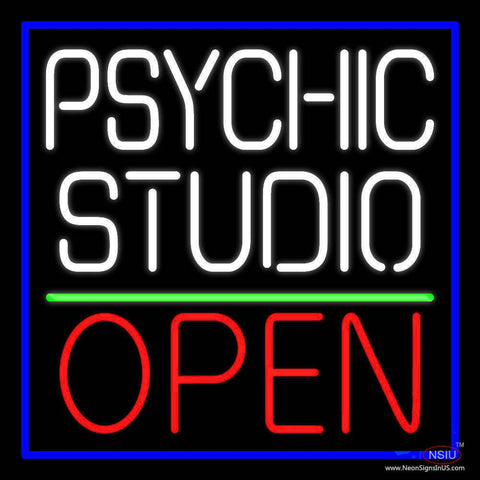 White Psychic Studio Red Open Green Line Real Neon Glass Tube Neon Sign 