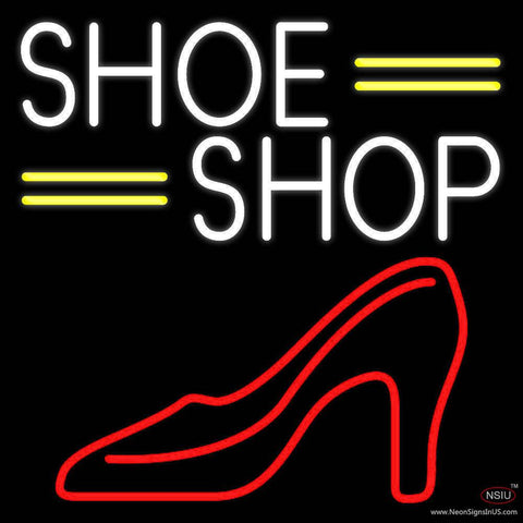 White Shoe Shop Real Neon Glass Tube Neon Sign 