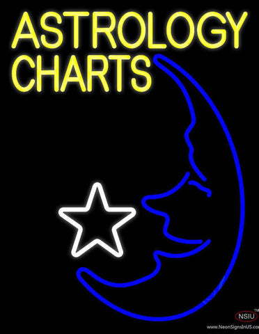 Yellow Astrology Charts Real Neon Glass Tube Neon Sign 