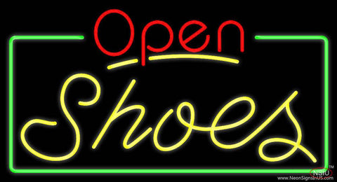 Yellow Shoes Open With Border Real Neon Glass Tube Neon Sign 