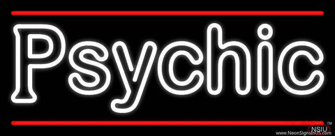 White Double Stroke Psychic And Red Line Real Neon Glass Tube Neon Sign 