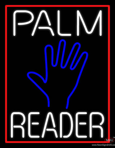 White Palm Reader Red Border Real Neon Glass Tube Neon Sign 