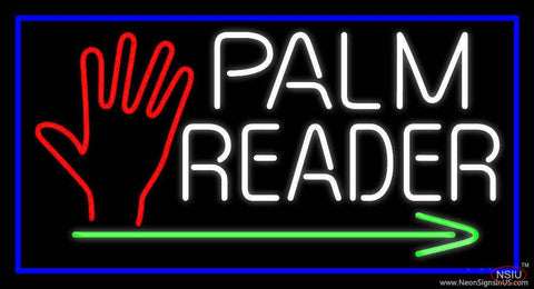 White Palm Reader With Green Arrow Real Neon Glass Tube Neon Sign 