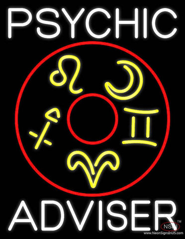 White Psychic Adviser With Logo Real Neon Glass Tube Neon Sign 
