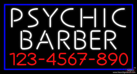White Psychic Barber With Phone Number Real Neon Glass Tube Neon Sign 