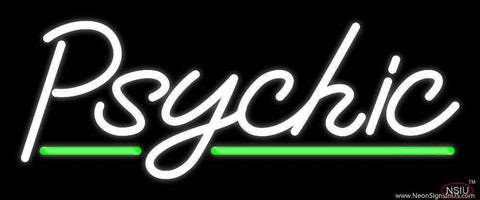 White Psychic Green Line Real Neon Glass Tube Neon Sign 