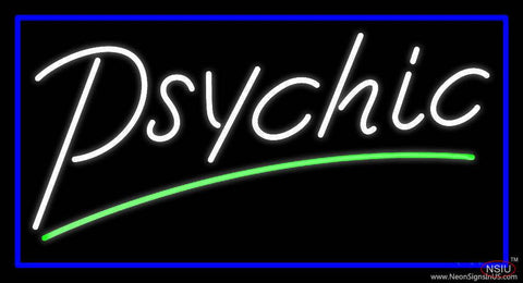 White Psychic Green Line Real Neon Glass Tube Neon Sign 