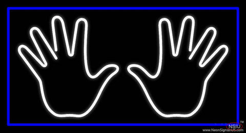 White Psychic Palms Blue Border Real Neon Glass Tube Neon Sign 