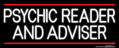White Psychic Reader And Advisor With Red Line Real Neon Glass Tube Neon Sign 