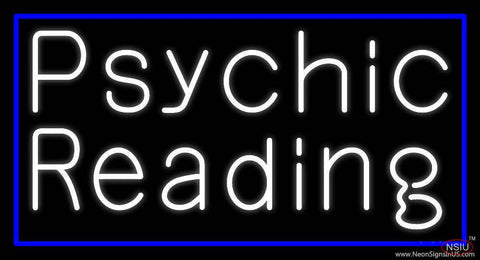 White Psychic Reading And Blue Border Real Neon Glass Tube Neon Sign 