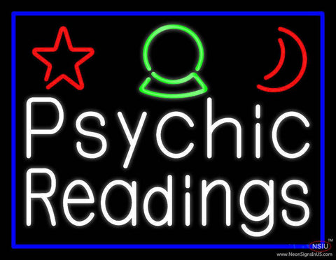 White Psychic Readings And Border Real Neon Glass Tube Neon Sign 