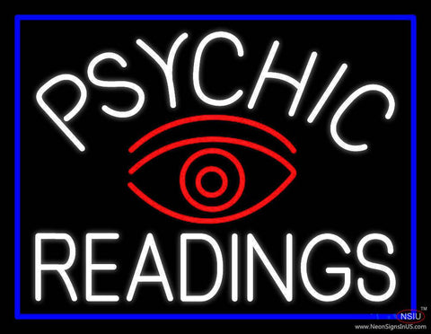 White Psychic Readings And Red Eye Real Neon Glass Tube Neon Sign 