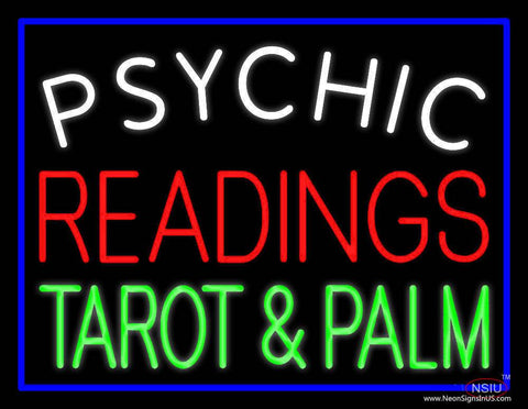 White Psychic Red Readings Green Tarot And Palm Real Neon Glass Tube Neon Sign 
