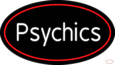 White Psychics With Oval Real Neon Glass Tube Neon Sign 