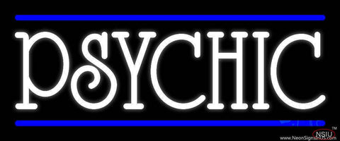 White Psychic With Blue Line Real Neon Glass Tube Neon Sign 