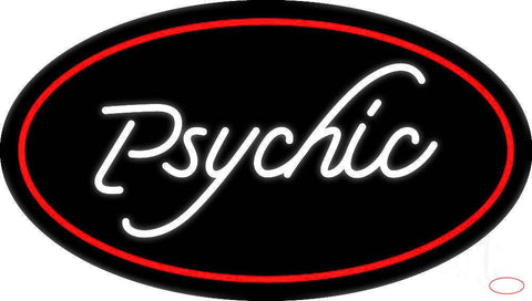 White Psychic With Red Oval Real Neon Glass Tube Neon Sign 