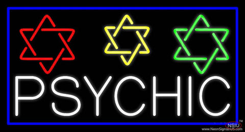 White Psychic With Stars Real Neon Glass Tube Neon Sign 