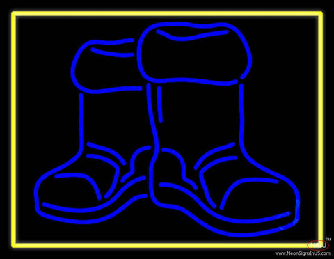 Winter Boots With Border Real Neon Glass Tube Neon Sign 