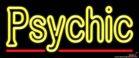 Yellow Double Stroke Psychic Real Neon Glass Tube Neon Sign 