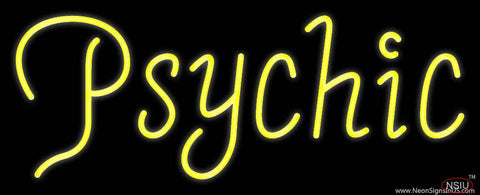 Yellow Psychic Real Neon Glass Tube Neon Sign 